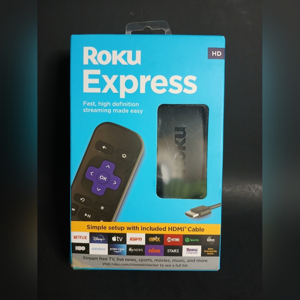 Roku Streaming Device Box with Blue Highlights